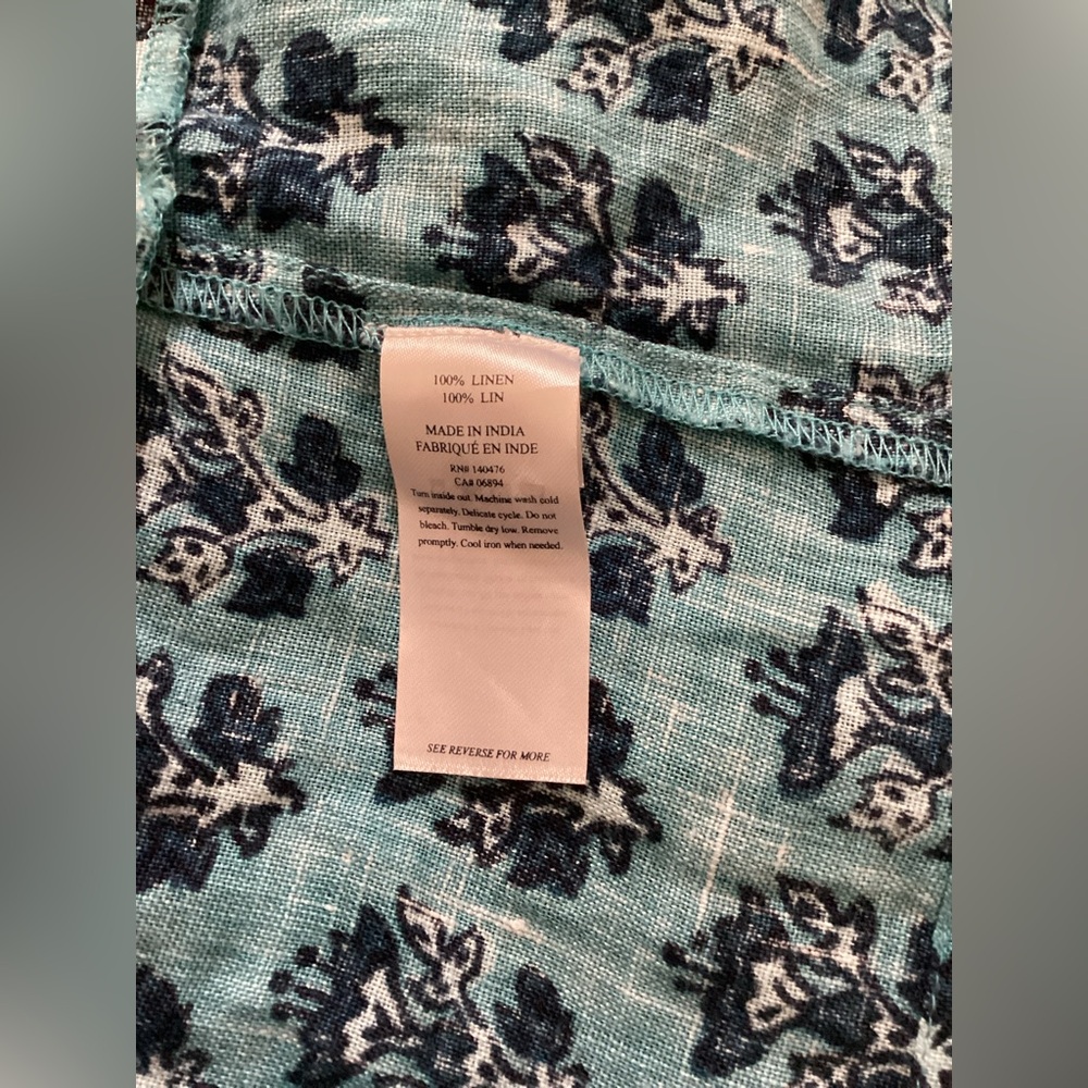Faherty Gracie Blue Bali Bloom Linen Maxi Dress - Picture 7 of 8